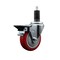 Service Caster 4'' Red Poly Swivel 1-1/4'' Expanding Stem Caster with Brake SCC-EX20S414-PPUB-RED-PLB-114 - alternate 1
